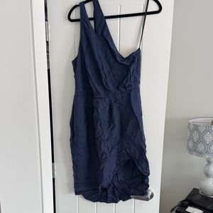 BCBGeneration One Shoulder Navy Dress